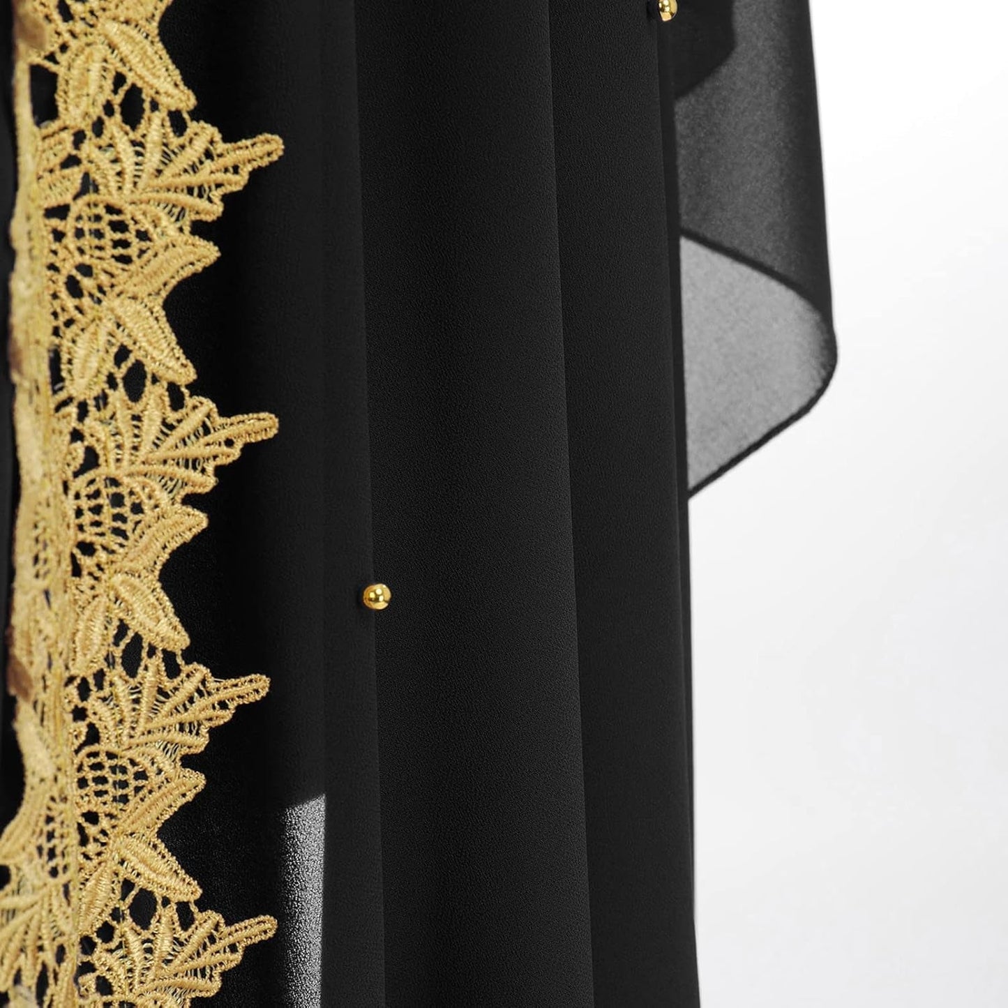 Muslim Dress for Women Loose Batwing Sleeved Hooded Beaded Embroidery Long Abaya Dress Kaftan Abayas Islamic Robe