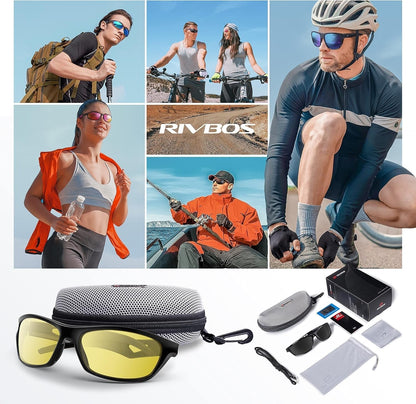 Polarized Sports Sunglasses Driving Sun Glasses Shades for Men Women Tr90 Frame for Cycling Fishing Running RB831