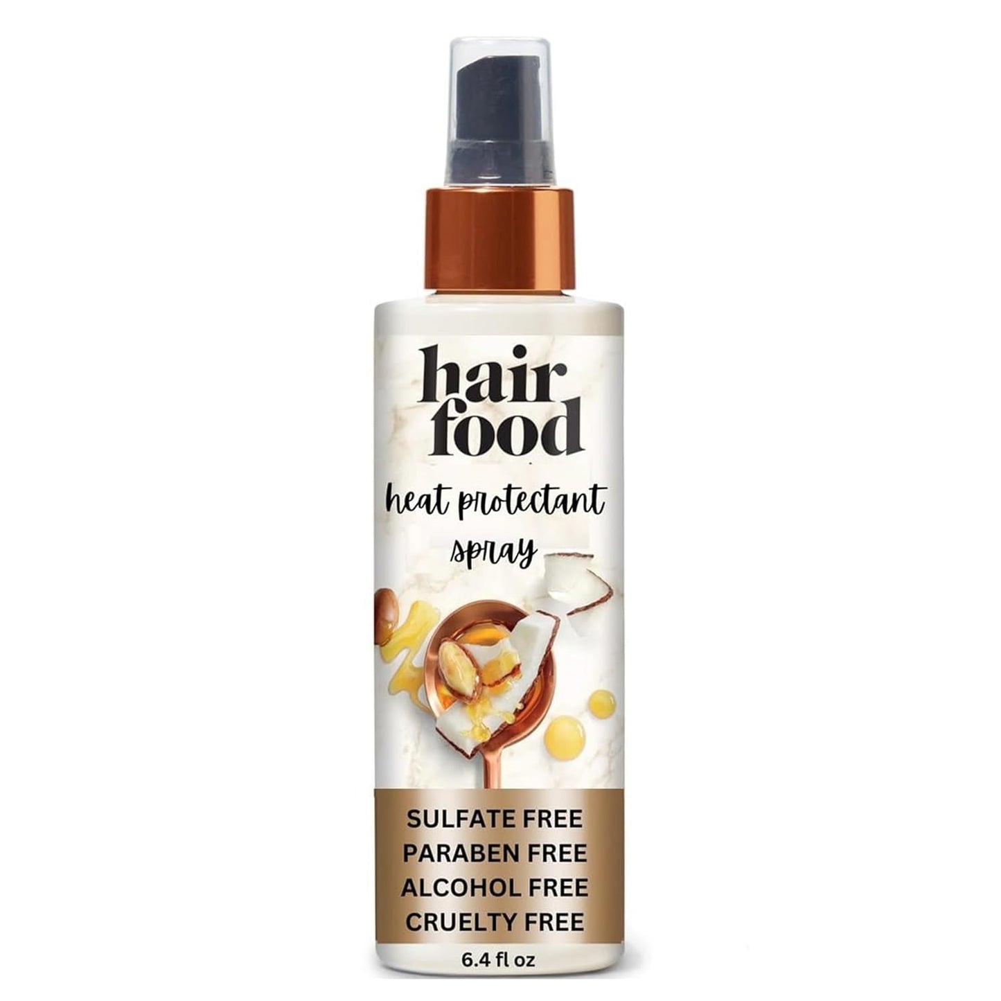 Coconut & Argan Oil Heat Protectant Leave-In Spray for All Hair Types, 450°F Heat Protection, Sulfate-Free, Paraben-Free, Dye-Free, Alcohol-Free, Adds Shine, 6.4 Fl Oz