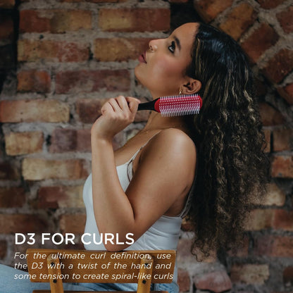 Curly Hair Brush D3, 7 Row Styling Brush for Detangling, Separating, Shaping and Defining Curls - for Women and Men