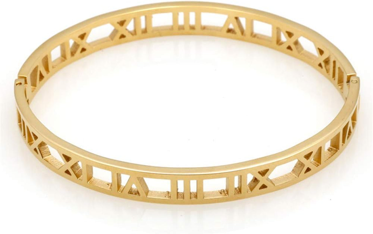 Roman Numeral Series Hollow Carved Bracelet - Fashionable Women'S Three-Color Roman Bracelet - WORLD TIME VISITS