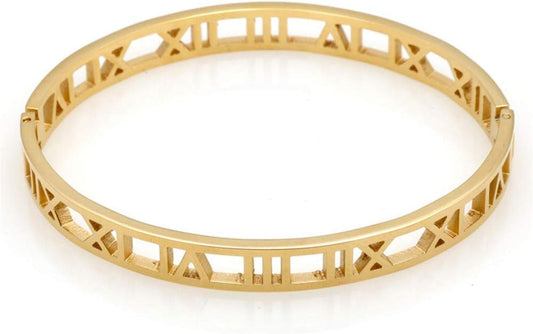 Roman Numeral Series Hollow Carved Bracelet - Fashionable Women'S Three-Color Roman Bracelet - WORLD TIME VISITS