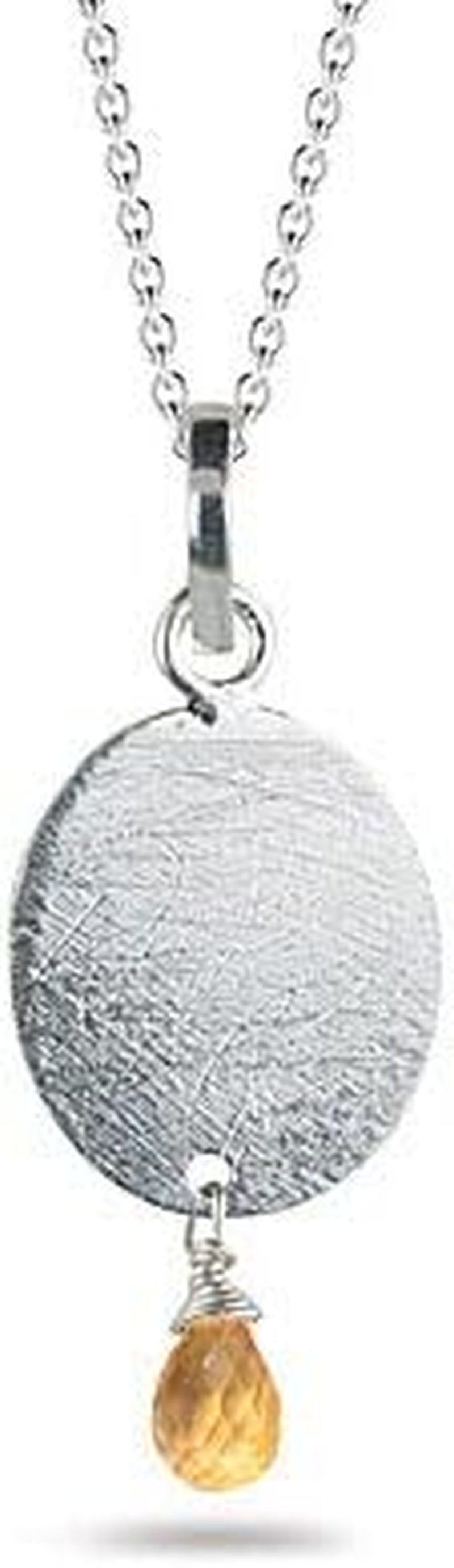 0.75 Cts Citrine Briolette Pendant in Sterling Silver - Valentine'S Day Sale