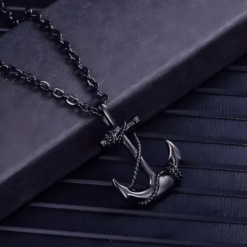 Tone Anchor Pendant Necklace Silver Plated Infinity Jewelry Anchor Men Fashion Design Simple Anchor