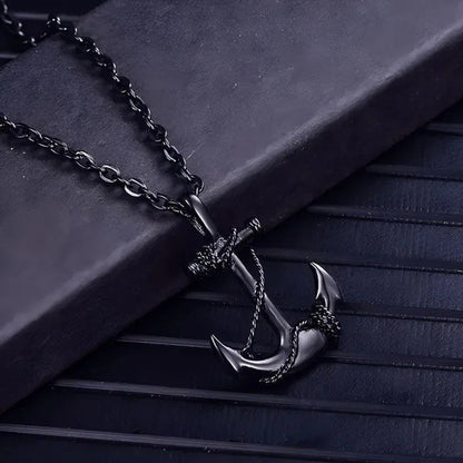 Tone Anchor Pendant Necklace Silver Plated Infinity Jewelry Anchor Men Fashion Design Simple Anchor