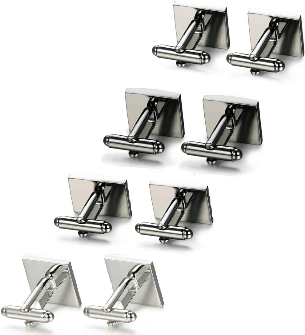 4-8 Pairs Wedding Business Classic Cufflinks for Men Unique Cufflink Set Mens