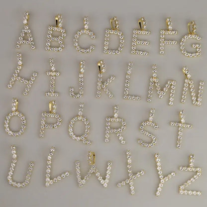 Men Hip Hop Iced Out Custom Name Tennis Letter Pendant Necklaces Cubic Zirconia Alphabet Charm Pendants Hiphop Women Jewelry