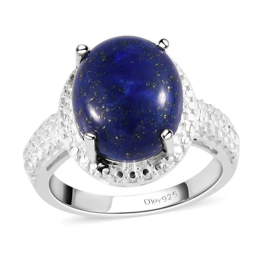 925 Sterling Silver Lapis Lazuli Crystal Chakra Reiki  Ring for Women Jewelry Gifts for Women Birthday Gifts for Women