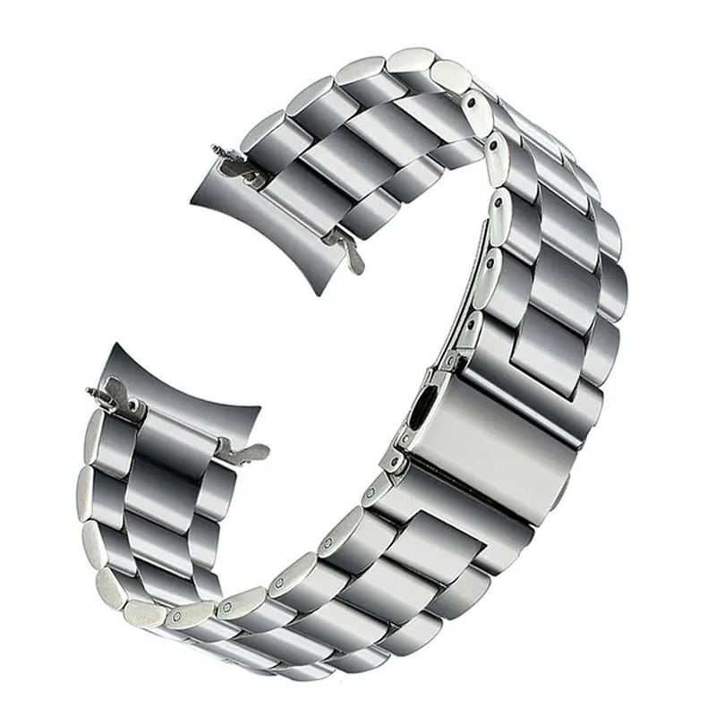 Premium Stainless Steel Watchband for Samsung Galaxy Watch 46mm SM-R800 Sports Band Curved End Strap Wrist Bracelet Silver Black - WORLD TIME VISITS