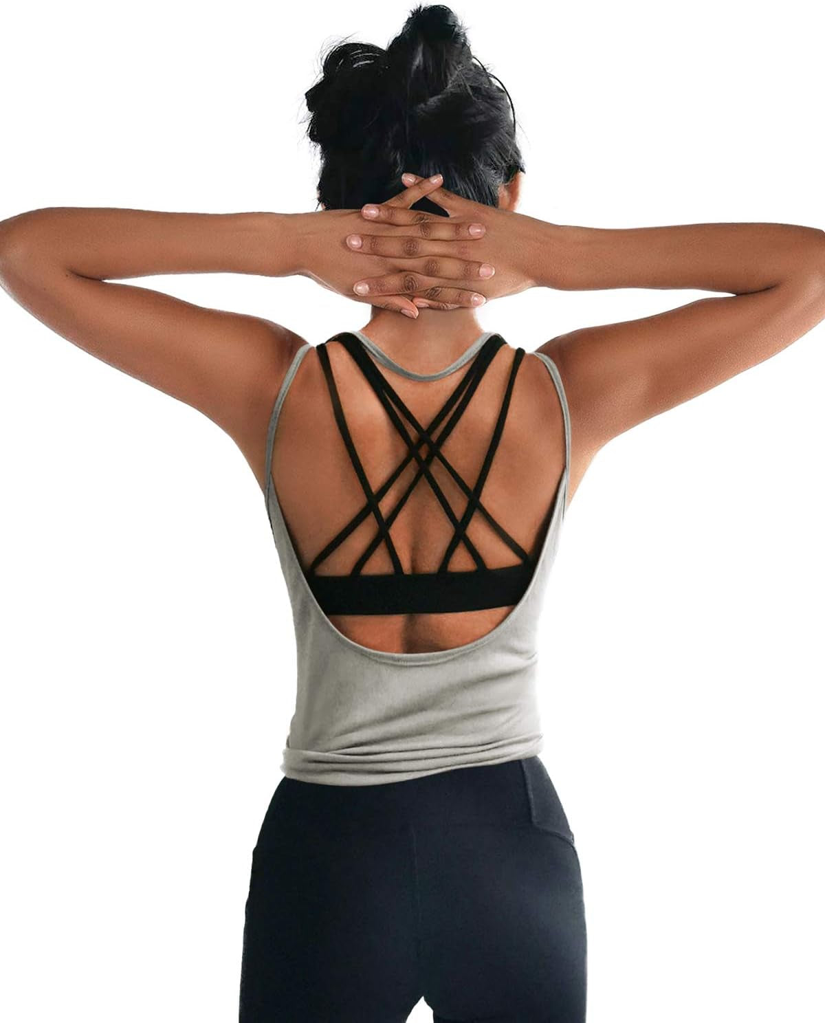 Womens Summer Workout Tops Sexy Backless Yoga Shirts Open Back Activewear Running Sports Gym Tank Tops - WORLD TIME VISITS