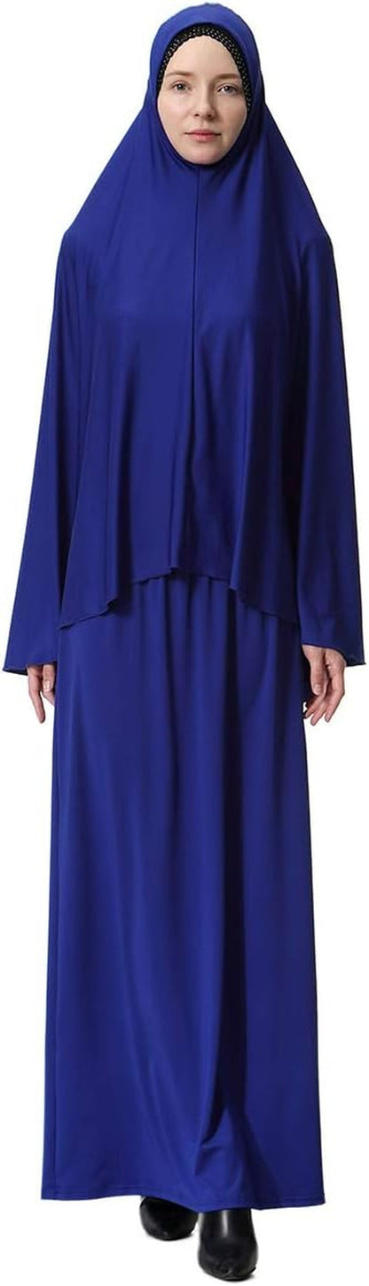 Muslim Islamic Women'S Khimar 2Pcs Sets Soft Distinctive Prayer Dress Hijab Abaya Suit(10 Colors Available)