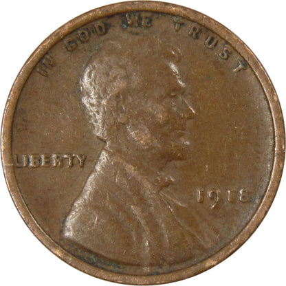 1918 Lincoln Wheat Cent AG about Good Bronze Penny 1C Coin Collectible Master Coins - WORLD TIME VISITS