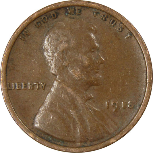 1918 Lincoln Wheat Cent AG about Good Bronze Penny 1C Coin Collectible Master Coins - WORLD TIME VISITS