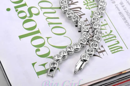 Silver Color 16ct Simulated Diamond Tennis Bracelet