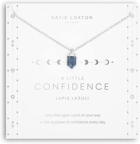 Affirmation Crystal a Little Confidence Womens Lapis Lazuli Color Plated 18 Inch Adjustable Chain Pendant Necklace