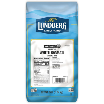 Basmati Rice, Organic Long Grain White Rice - Non - Sticky, Fluffy, Nutty, Aromatic Rice, Vegan Food, Healthy Meals, Gluten - Free Rice Grown in California, 25 Lbs - WORLD TIME VISITS