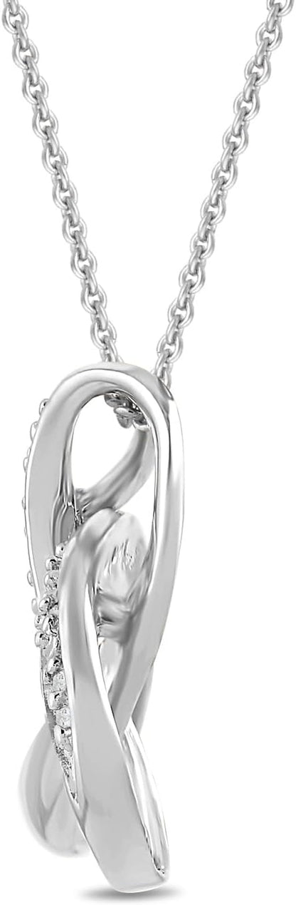 Amazon Essentials Womens 18K Gold over Sterling Silver Diamond Knot Pendant Necklace (Previously )