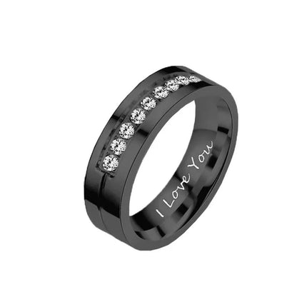 1PC Titanium Steel Love Rings Gold Plated Rings Charming Men Women Wedding Bands