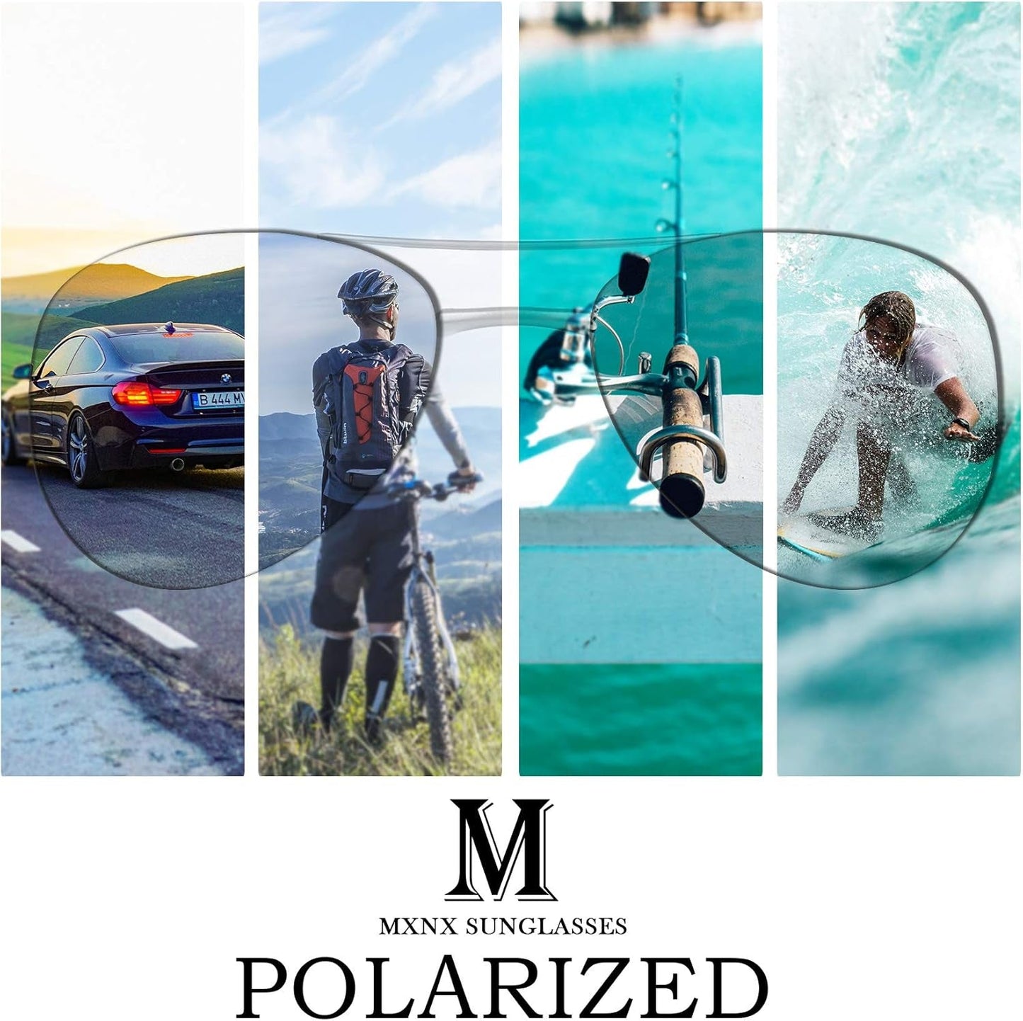Aviator Sunglasses for Men Polarized Women UV Protection Lightweight Driving Fishing Sports Unisex Glasses MX208