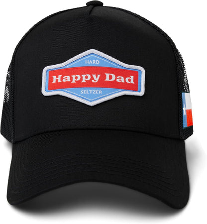 Happy Dad Hats for Men and Women, Available in Trucker Hat, 6 Panel Snapback Hat or Baseball Cap, Holiday & Birthday Gifts