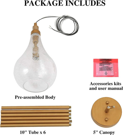 Gold Glass Pendant Lighting for Kitchen Island, Bedroom, Dining Room, Entryway, Sink, Breakfast Nook