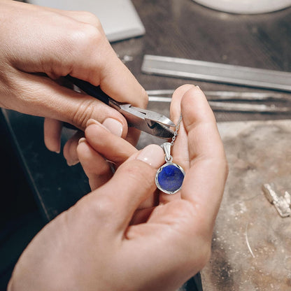 925 Sterling Silver Lapis Lazuli Necklace Women - Lapis Lazuli Pendant Necklace Silver- December Birthstone Necklace - Silver Jewelry for Women- Minimalist Jewelry- Birthstone Necklaces