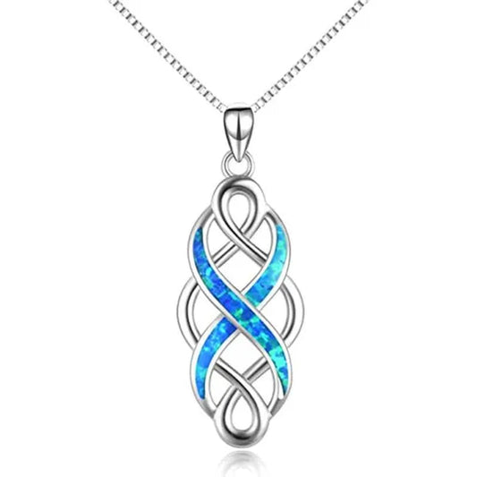 New Fashion 925 Sterling Silver Celtic Knot Necklace for Women Elegant Bridal Wedding Necklace