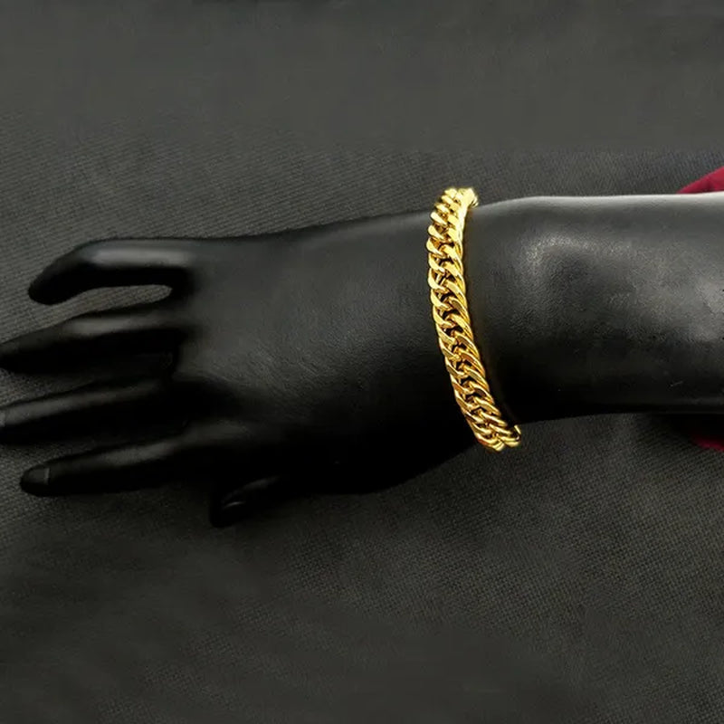 24K Solid Gold Twisted Pattern Bracelet Set Men's and Women's Bracelets Gold Jewelry