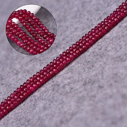4MM Natural Brazilian Ruby Faceted Round Loose Beads Gemstone