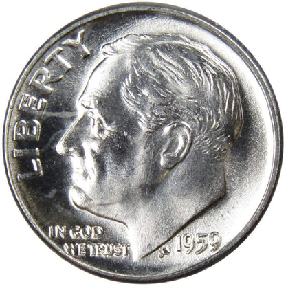 1959 D Roosevelt Dime BU Uncirculated Mint State 90% Silver 10C US Coin Master Coins - WORLD TIME VISITS