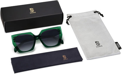 Trendy Oversized Polarized Sunglasses Womens Big Square Cateye Sunnies, Lentes De Sol Para Mujer SJ2205