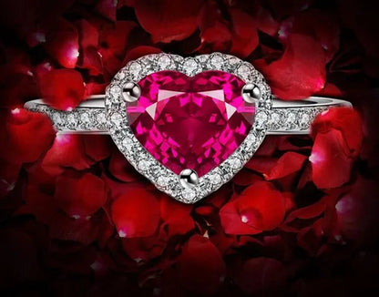 Silver Natural Gemstones Ruby Birthstone Bride Wedding Engagement Strange Lover Ring