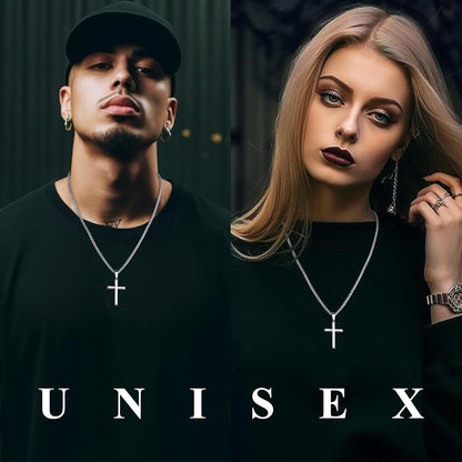 925 Sterling Silver Cross Necklace Men-Removable Silver Cross Pendant with Hypoallergenic 316L Stainless Steel Wheat Chain Crucifix Necklace Jewelry for Mens Women, 16-30 Inches