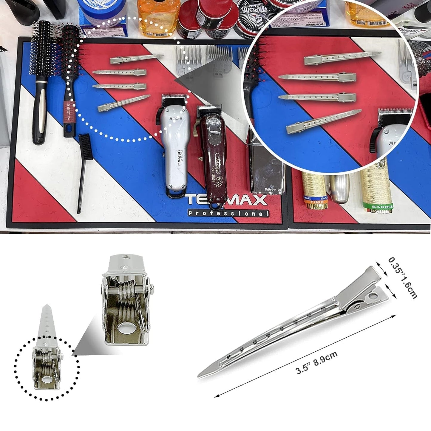 24Pcs Metal Duck Billed Hair Clips for Women Styling Sectioning, Silver Hair Pins for Long Hair, Alligator Curl Loc Clips for Thick Hair Roller, Salon, Bows DIY
