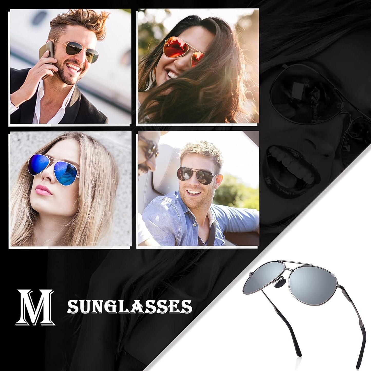 Aviator Sunglasses for Men Polarized Women UV Protection Lightweight Driving Fishing Sports Unisex Glasses MX208