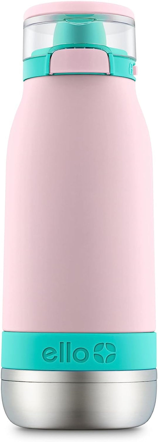 Emma 14Oz Vacuum Insulated Stainless Steel Kids Water Bottle with Straw and Built-In Carrying Handle and Leak-Proof Locking Lid for School Backpack, Lunchbox and Outdoor Sports - WORLD TIME VISITS