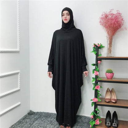 Women'S Muslim Dress One Piece Prayer with Hijab Full Length Dress Abaya Dubai Islam Robe Turkey Caftan