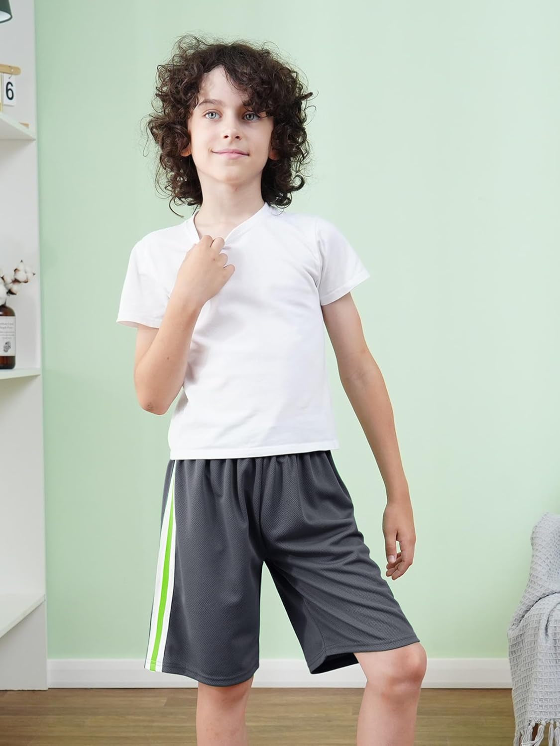 5 Pack Boys Shorts Boys Athletic Basketball Mesh Kids Soccer Gym Shorts Clothes Quick Dry Active Sports Shorts