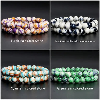 Hot Sale 6-8mm Unisex Natural Stone Bracelet Malachite/Tiger Eye/amethyst/agate/gemstone Bracelet Round Bead Elastic Bracelet Handmade Chakra Treatment Stone Jewelry Ladies Mens Girls