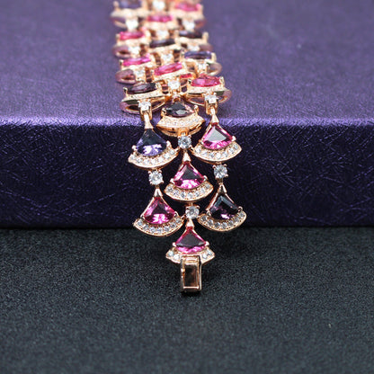 European and American Cross-Border Accessories Color Treasure Fan-Shaped Bracelet