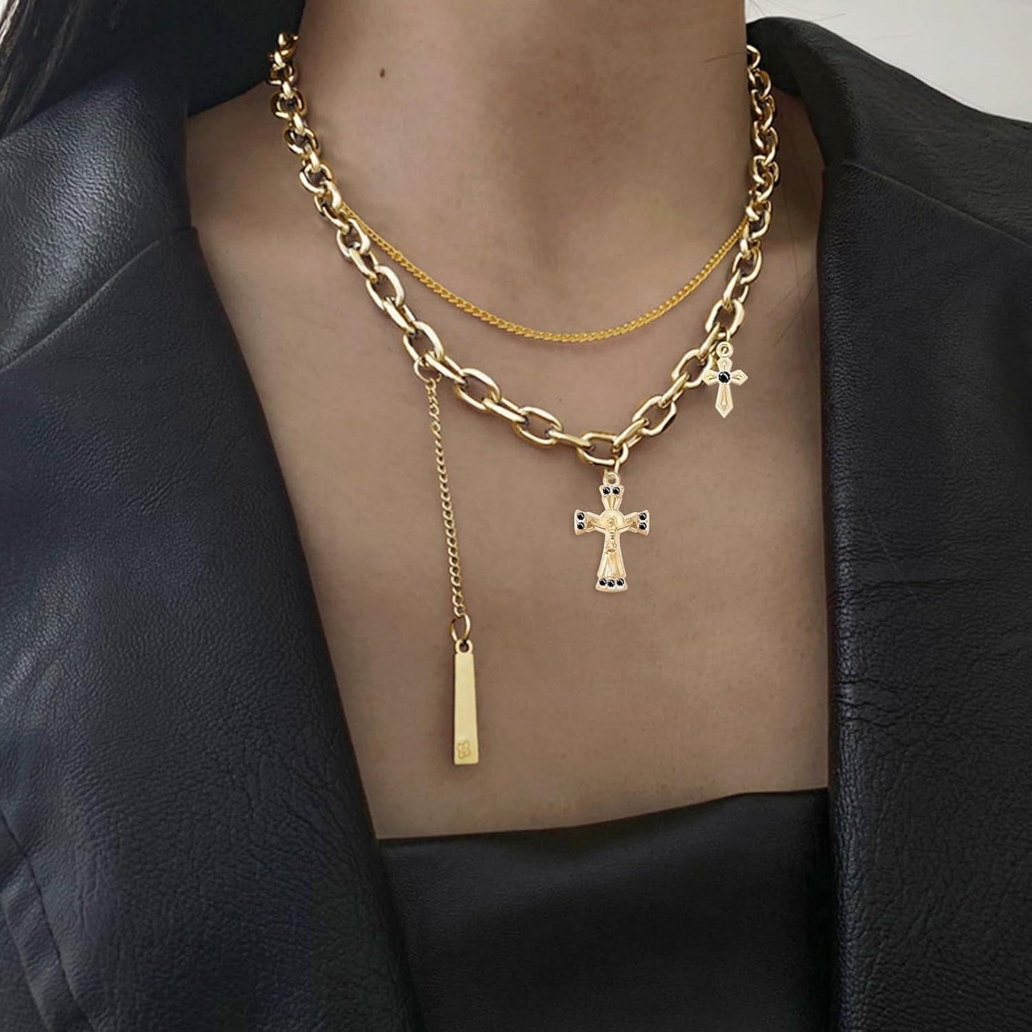100Pcs 10Colors Rhinestone Tiny Cross Charms Alloy Crystal Mini Crucifix Pendant Beads for Catholic Jewelry Making Necklace Bracelet Earring Keychain DIY Gift Idea Handmade
