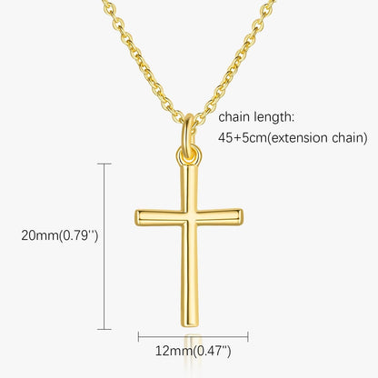 14K Gold Cross Necklaces for Women Gold Cross Chain Minimalist Pendant Small Necklace for Women Jewelry - WORLD TIME VISITS
