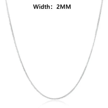 European Fashion Luxury Exaggeration Men's and Women's Bright 925 Sterling Silver Sideways Chain Necklace Exquisite Cuban Necklace Size Includes 16-30 inches