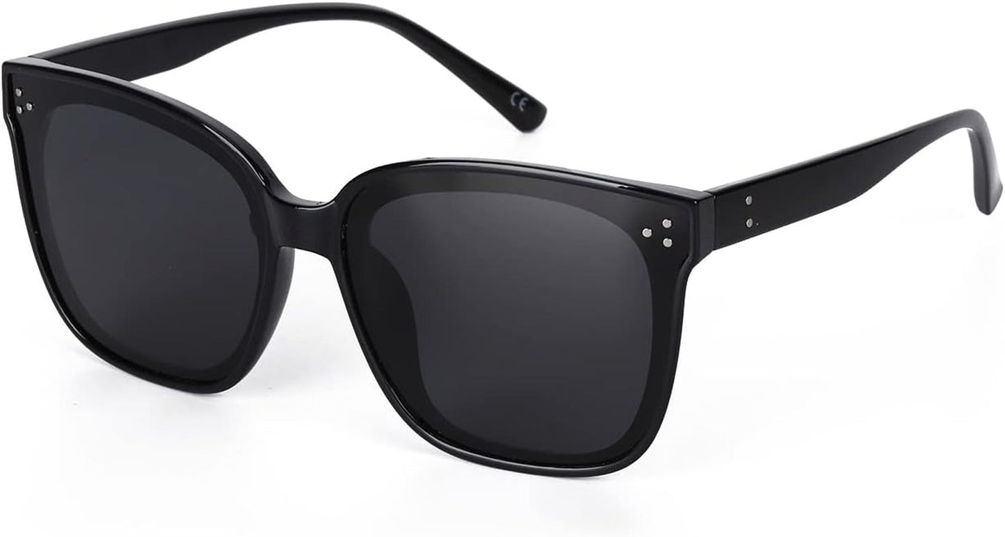 Sunglasses Womens, Oversized Pink Sunglasses for Women with Trendy Mirrored Lens UV400 Blocking