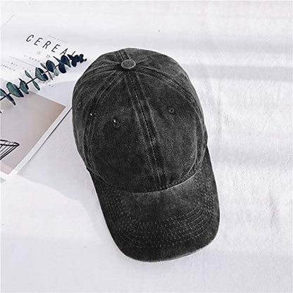 Men Women Washed Distressed Twill Cotton Baseball Cap Vintage Adjustable Dad Hat