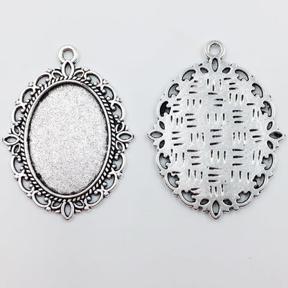 24 PCS Bezel Pendant Trays Oval Cabochon Settings Trays Pendant Blanks - WORLD TIME VISITS