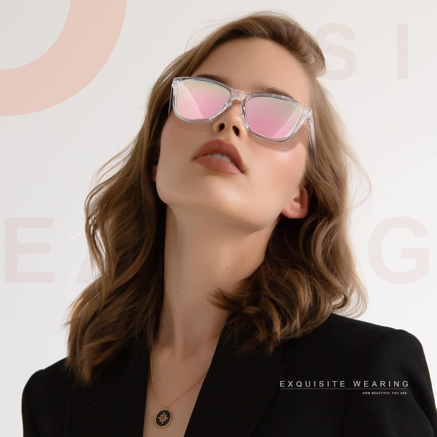 Sunglasses Womens Polarized Sunglasses for Women Trendy Designer Mirrored Sunglasses UV400 Protection Sun Glasses
