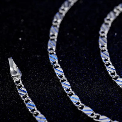 New Fashion Luxury Exquisite Men and Women Fashion Solid  Chain Necklace 2mm Wide and Thin Necklace Bridal Wedding Engagement High Jewelry Size: 16-30 Inches