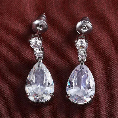 Exquisite Waterdrop Amethyst Drop Earrings for Women Engagement Wedding Jewelry Lover Birthday Gift - WORLD TIME VISITS
