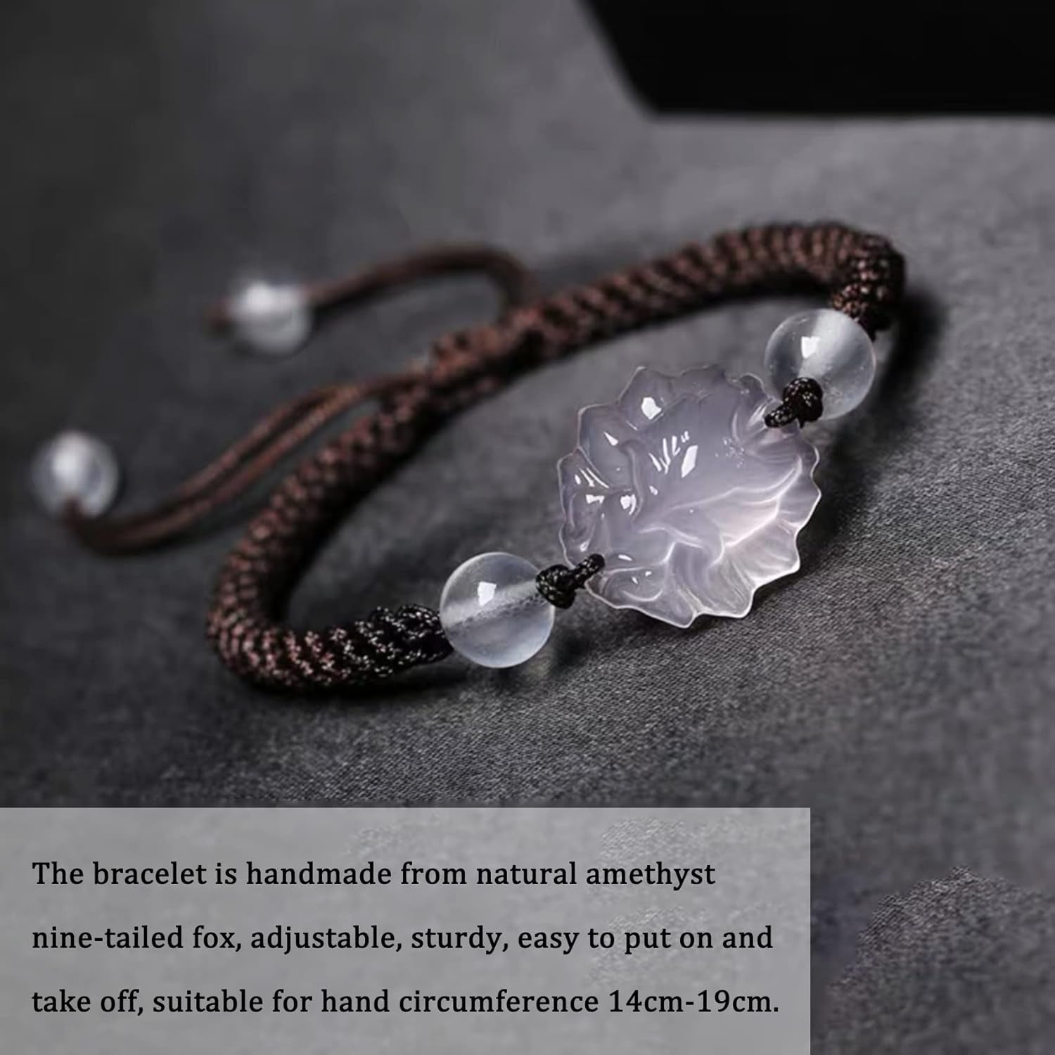 Beaded Bracelets,Protection Bracelets for Men Women，Feng Shui Bracelet Nine Tailed Fox Wealth Bracelet Natural Rose Quartz Citrine Quartz Bracelet Attract Romantic Love Metaphysical Jewelry,Amethyst,R - WORLD TIME VISITS